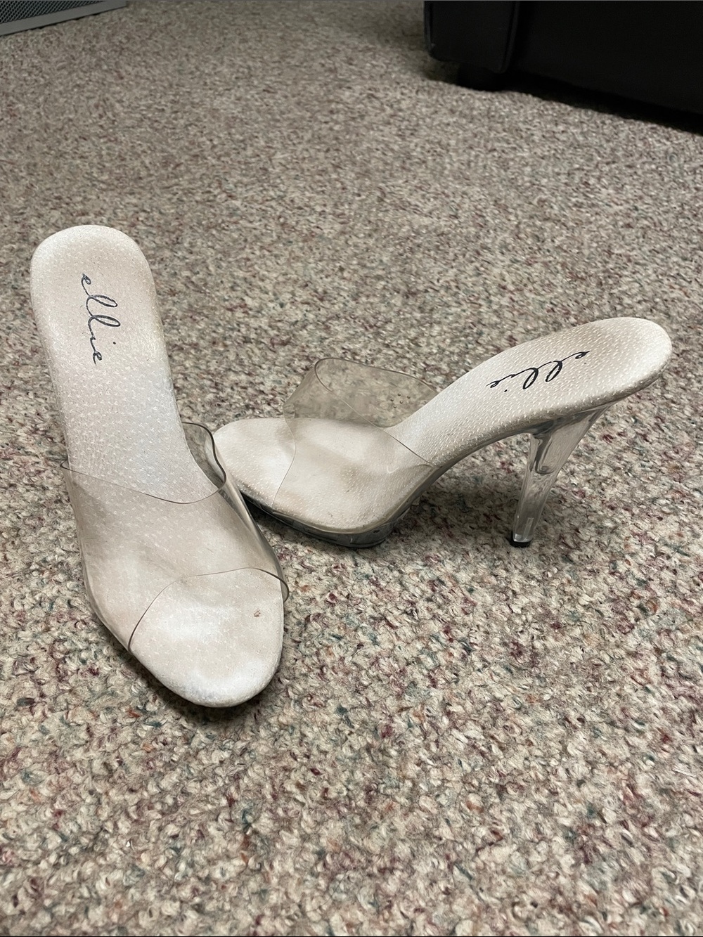 Ellie translucent Open-Toe Clear platform Stiletto Mules